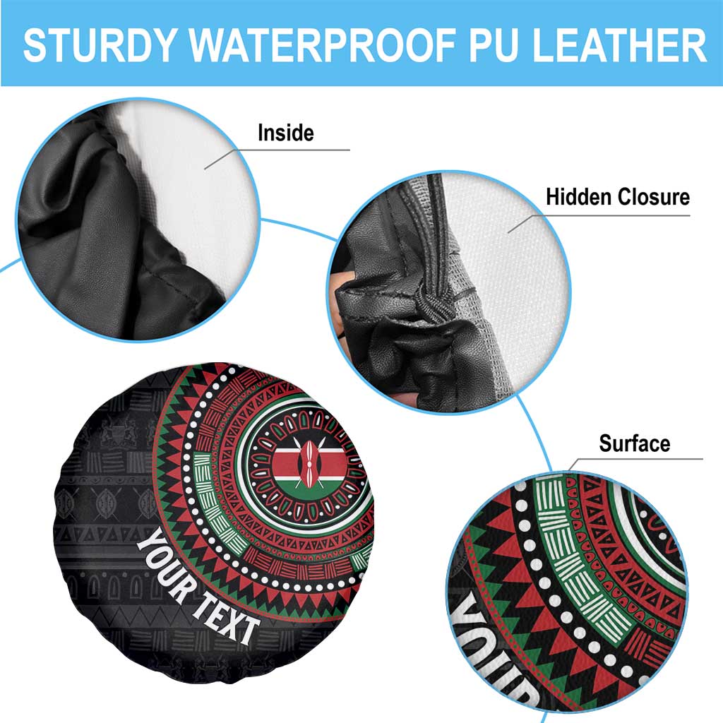 Personalised Kenya Spare Tire Cover African Tribal Pattern