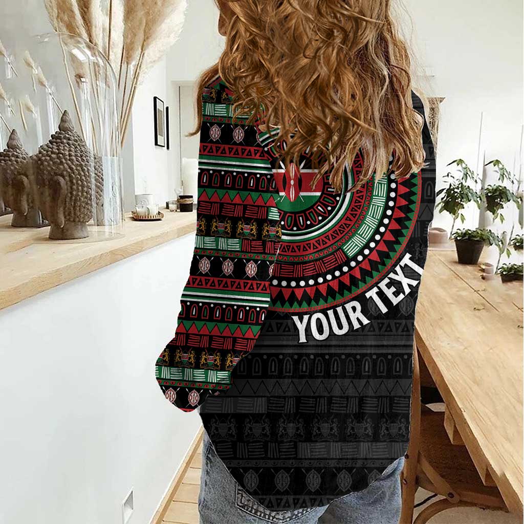 Personalised Kenya Women Casual Shirt African Tribal Pattern