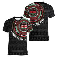 Personalised Kenya Women V-Neck T-Shirt African Tribal Pattern