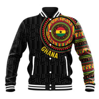 Personalised Ghana Baseball Jacket African Tribal Mix Kente Patterns