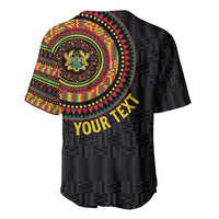 Personalised Ghana Baseball Jersey African Tribal Mix Kente Patterns
