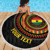 Personalised Ghana Beach Blanket African Tribal Mix Kente Patterns