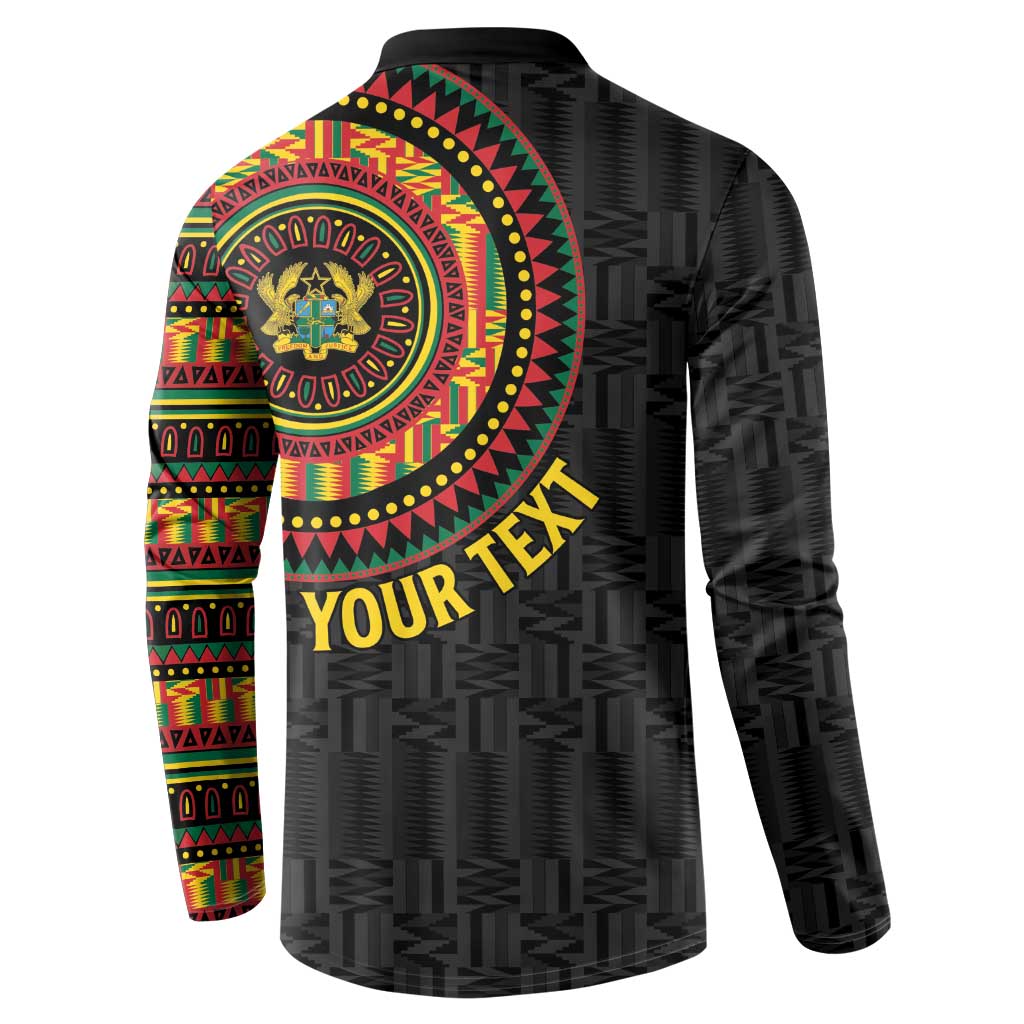 Personalised Ghana Button Sweatshirt African Tribal Mix Kente Patterns