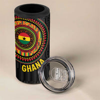 Personalised Ghana 4 in 1 Can Cooler Tumbler African Tribal Mix Kente Patterns