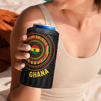 Personalised Ghana 4 in 1 Can Cooler Tumbler African Tribal Mix Kente Patterns