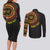 Personalised Ghana Couples Matching Long Sleeve Bodycon Dress and Long Sleeve Button Shirt African Tribal Mix Kente Patterns