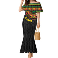 Personalised Ghana Family Matching Mermaid Dress and Hawaiian Shirt African Tribal Mix Kente Patterns