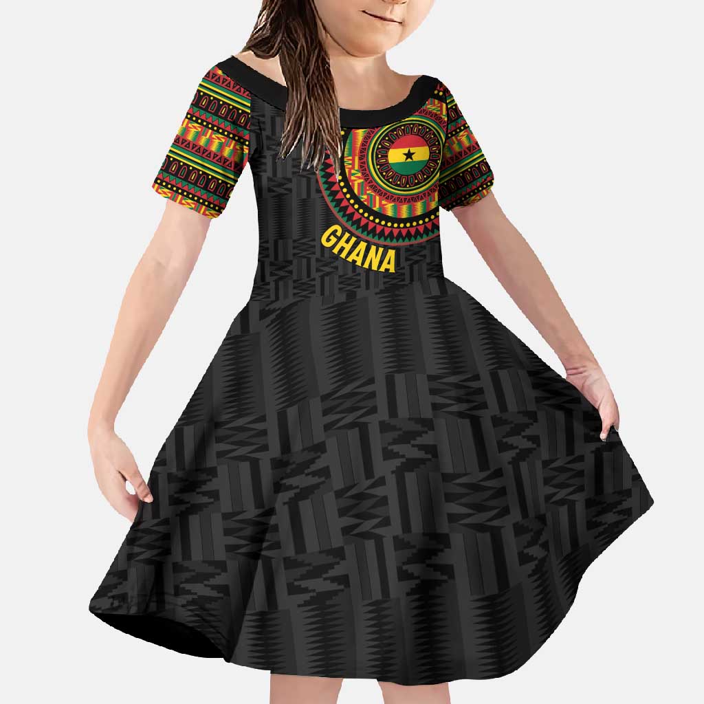 Personalised Ghana Family Matching Off Shoulder Maxi Dress and Hawaiian Shirt African Tribal Mix Kente Patterns