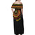Personalised Ghana Family Matching Off Shoulder Maxi Dress and Hawaiian Shirt African Tribal Mix Kente Patterns