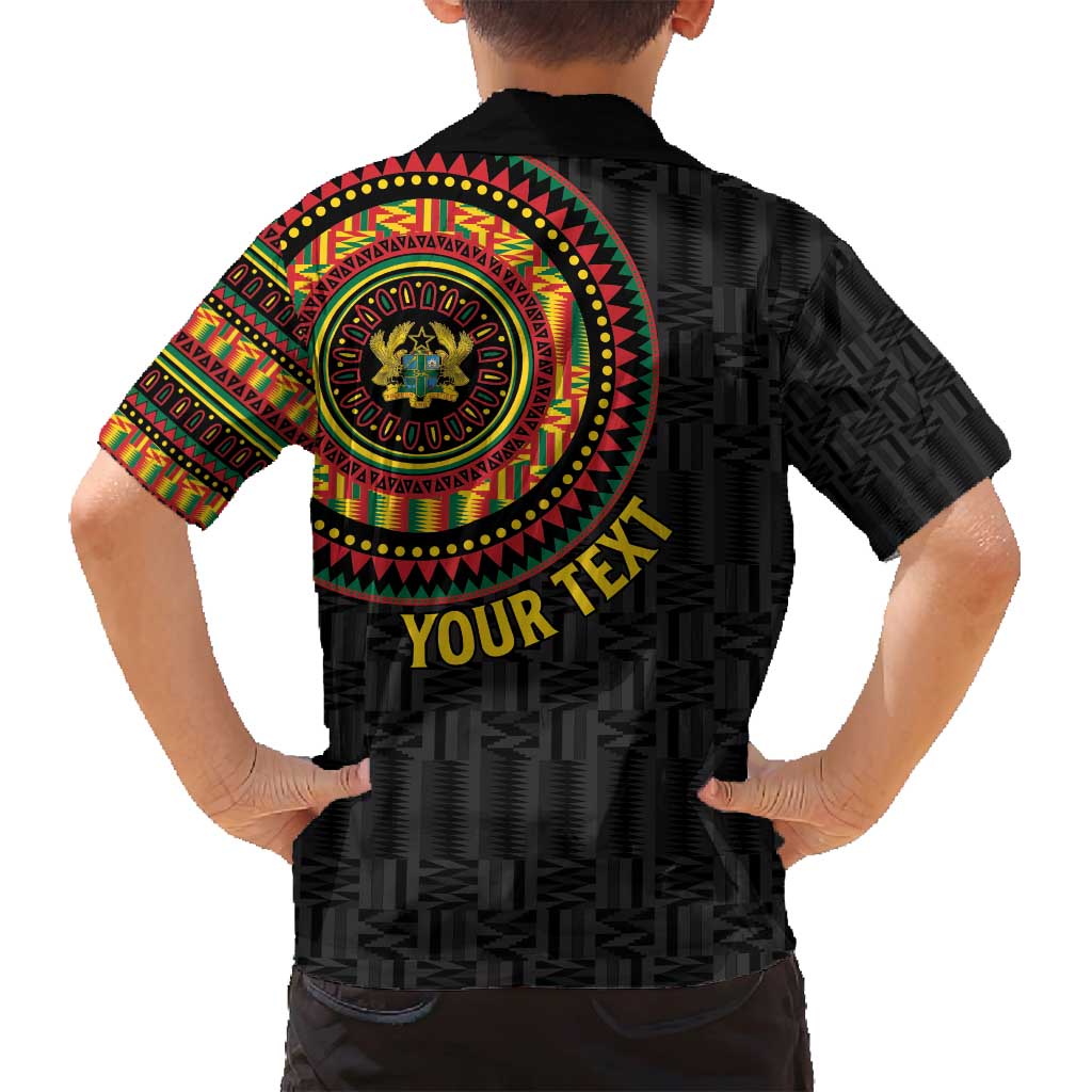 Personalised Ghana Family Matching Off Shoulder Short Dress and Hawaiian Shirt African Tribal Mix Kente Patterns