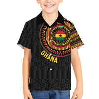Personalised Ghana Family Matching Short Sleeve Bodycon Dress and Hawaiian Shirt African Tribal Mix Kente Patterns