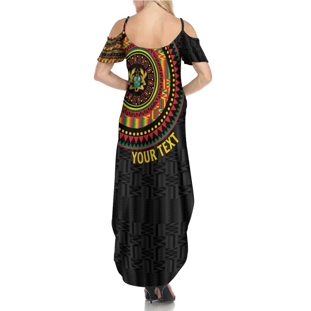 Personalised Ghana Family Matching Summer Maxi Dress and Hawaiian Shirt African Tribal Mix Kente Patterns