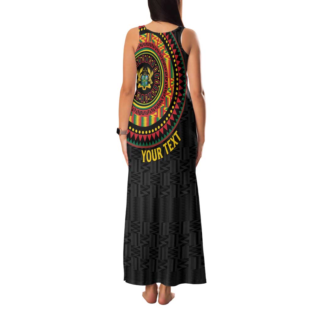 Personalised Ghana Family Matching Tank Maxi Dress and Hawaiian Shirt African Tribal Mix Kente Patterns