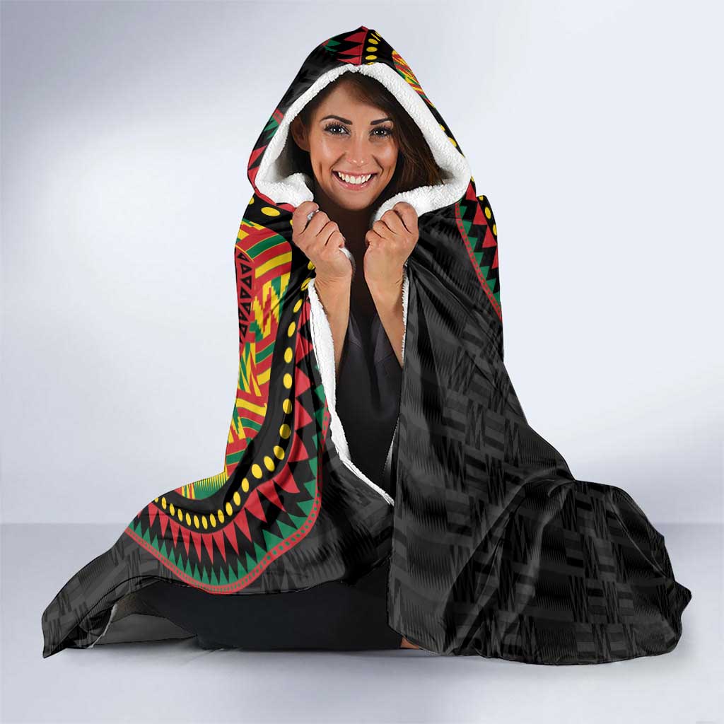 Personalised Ghana Hooded Blanket African Tribal Mix Kente Patterns