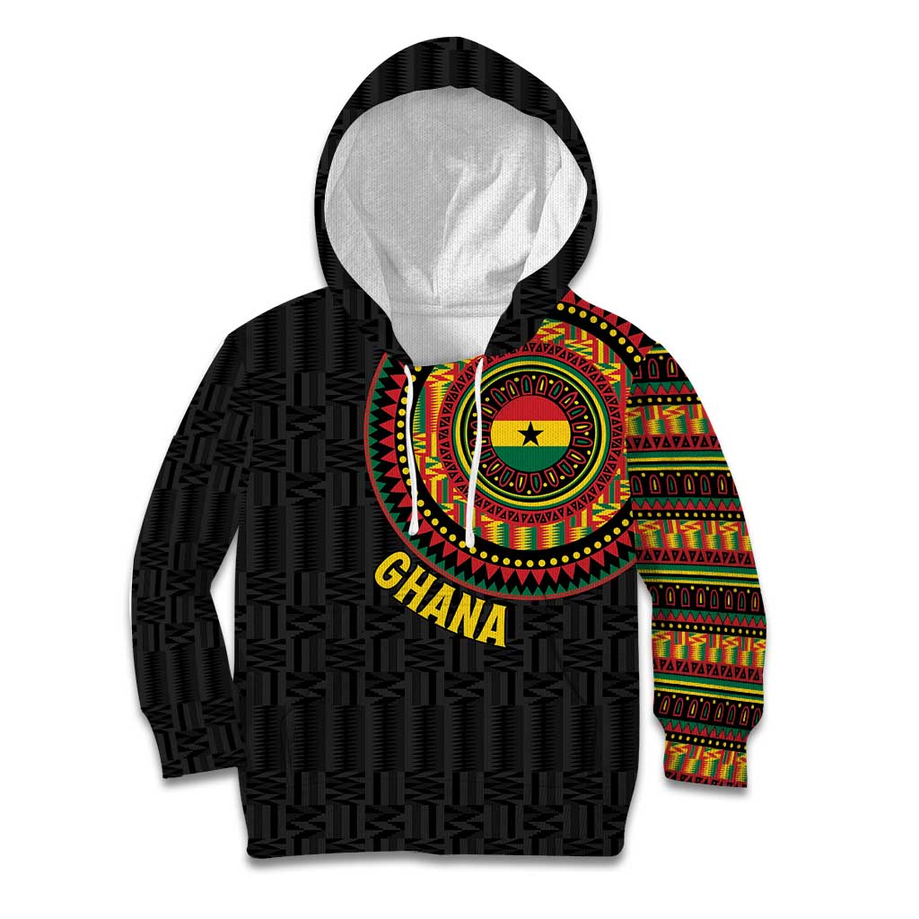 Personalised Ghana Kid Hoodie African Tribal Mix Kente Patterns