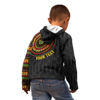 Personalised Ghana Kid Hoodie African Tribal Mix Kente Patterns