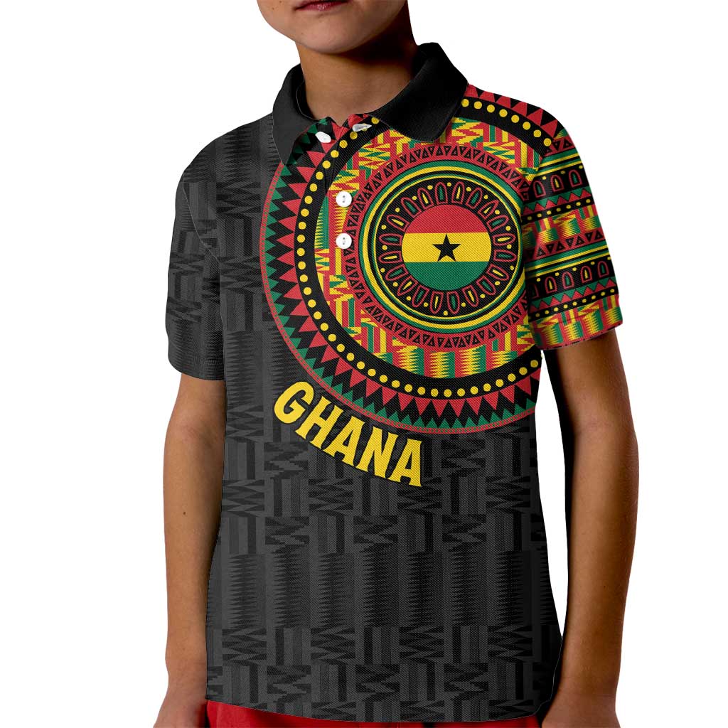Personalised Ghana Kid Polo Shirt African Tribal Mix Kente Patterns