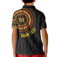 Personalised Ghana Kid Polo Shirt African Tribal Mix Kente Patterns