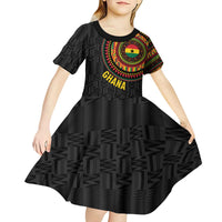 Personalised Ghana Kid Short Sleeve Dress African Tribal Mix Kente Patterns