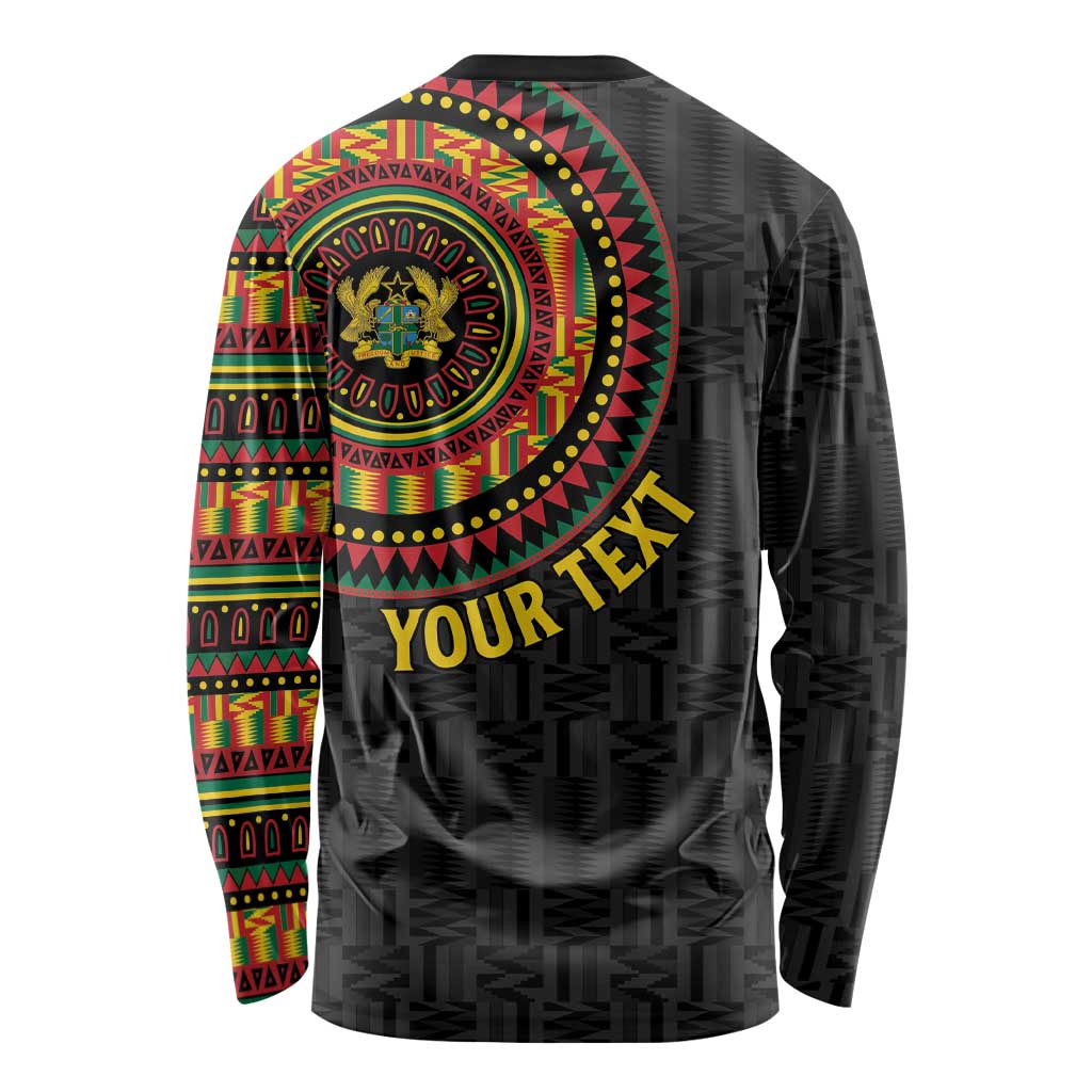 Personalised Ghana Long Sleeve Shirt African Tribal Mix Kente Patterns