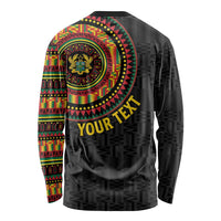 Personalised Ghana Long Sleeve Shirt African Tribal Mix Kente Patterns