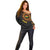 Personalised Ghana Off Shoulder Sweater African Tribal Mix Kente Patterns