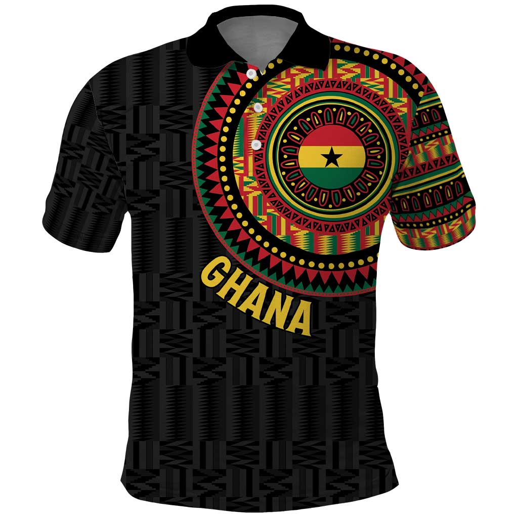 Personalised Ghana Polo Shirt African Tribal Mix Kente Patterns