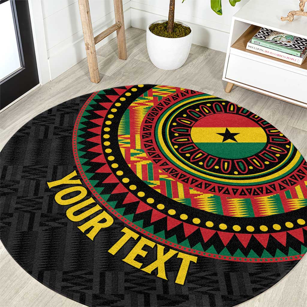 Personalised Ghana Round Carpet African Tribal Mix Kente Patterns
