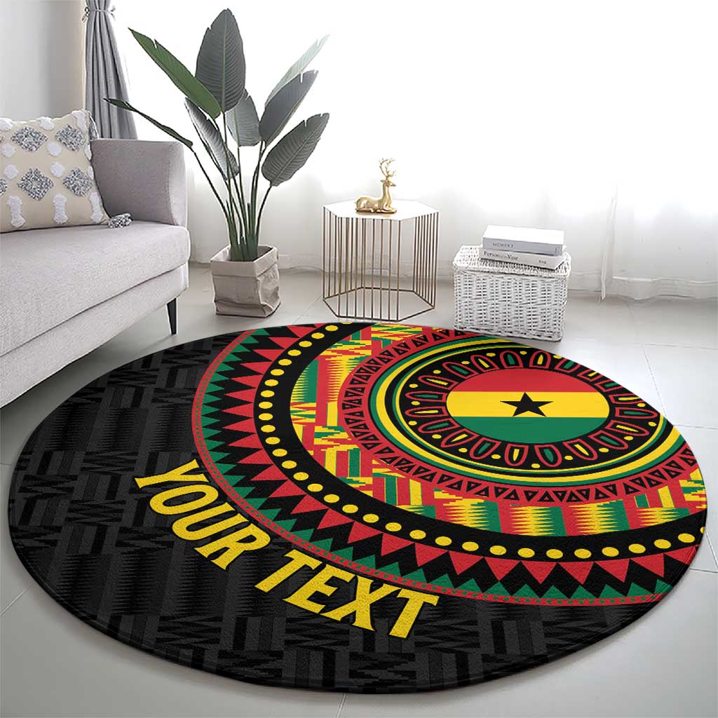 Personalised Ghana Round Carpet African Tribal Mix Kente Patterns