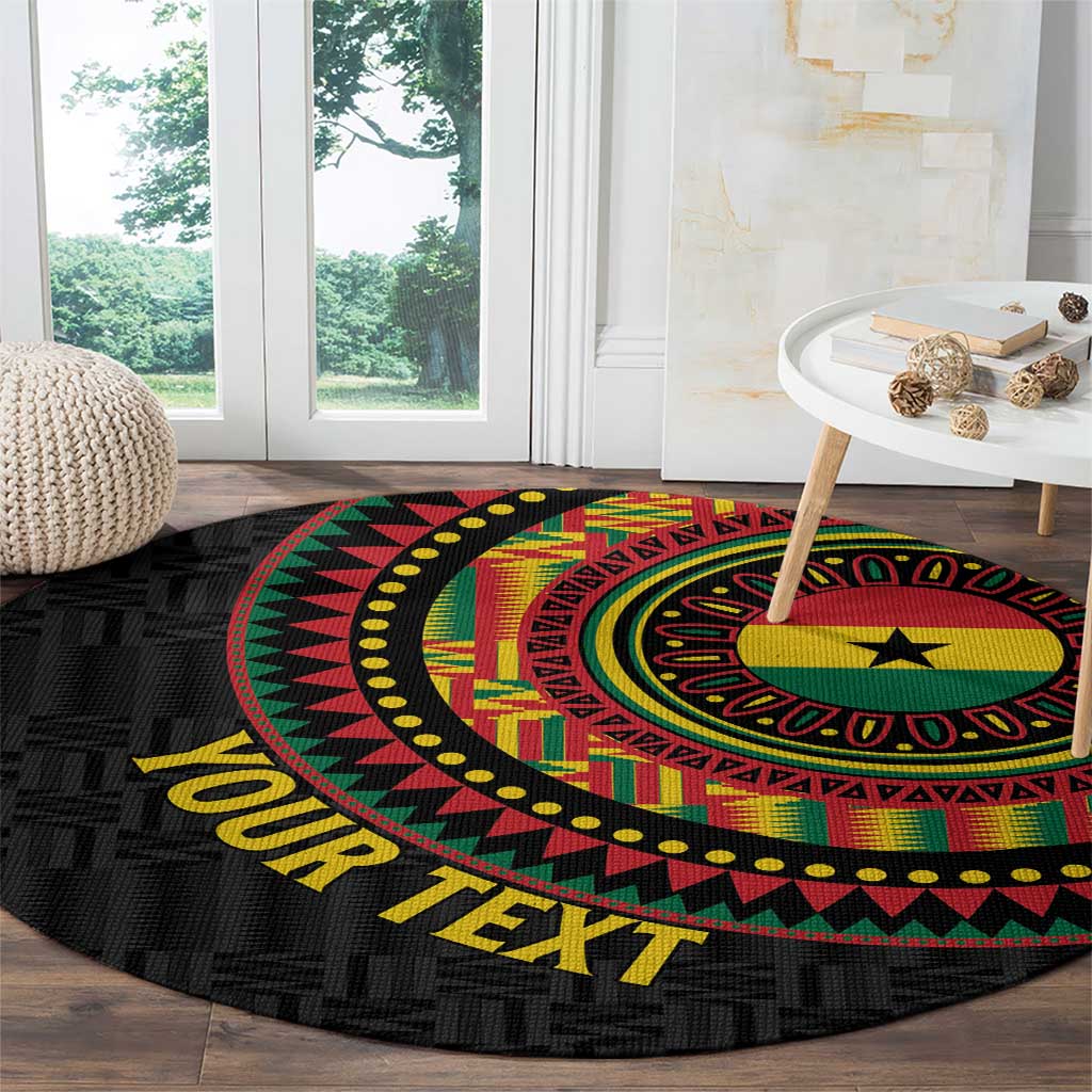 Personalised Ghana Round Carpet African Tribal Mix Kente Patterns