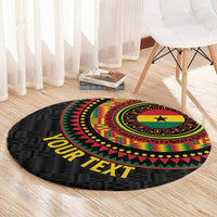 Personalised Ghana Round Carpet African Tribal Mix Kente Patterns