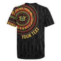 Personalised Ghana Rugby Jersey African Tribal Mix Kente Patterns