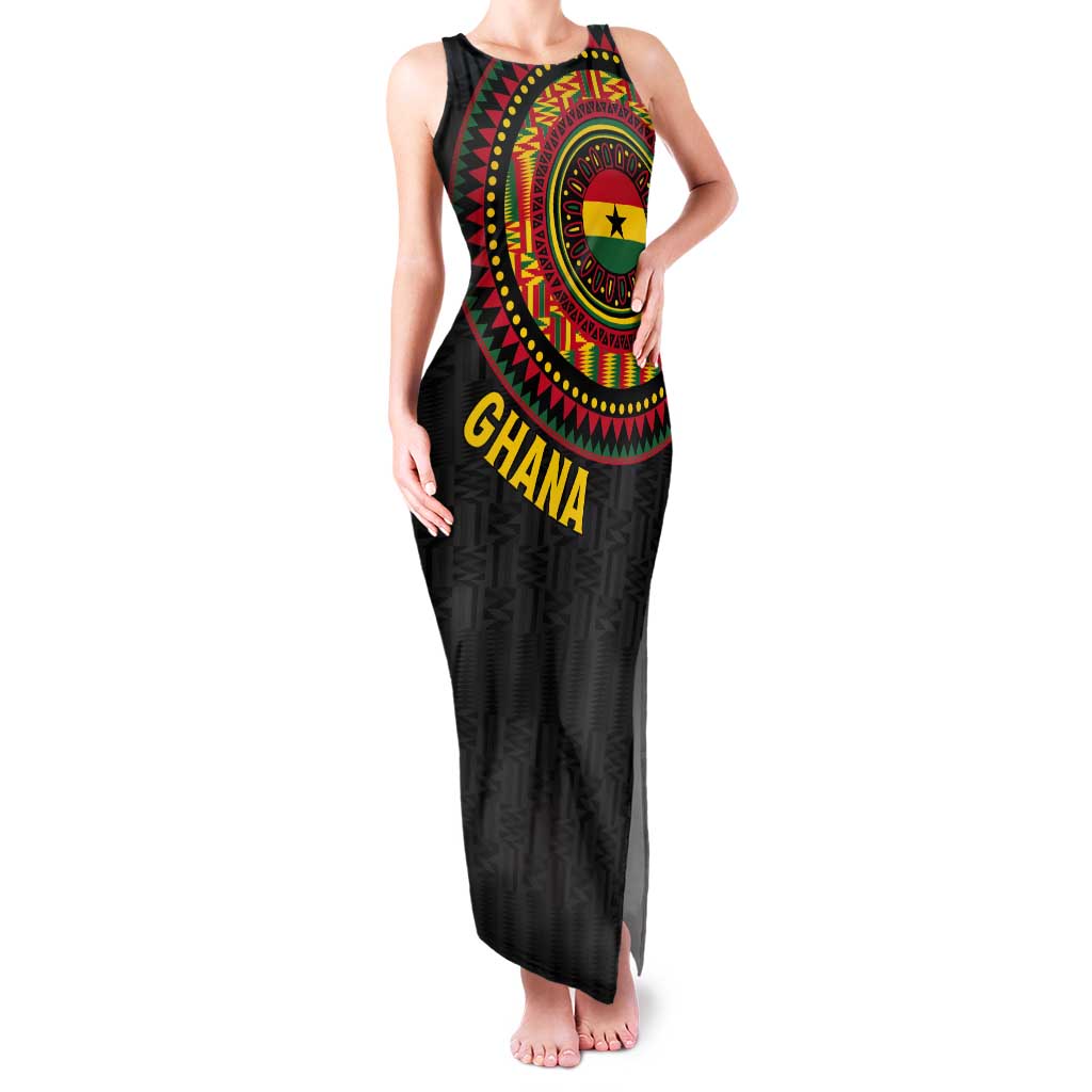 Personalised Ghana Tank Maxi Dress African Tribal Mix Kente Patterns
