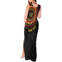Personalised Ghana Tank Maxi Dress African Tribal Mix Kente Patterns