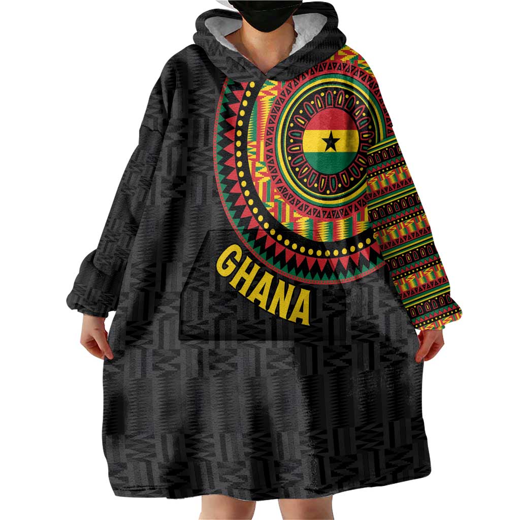 Personalised Ghana Wearable Blanket Hoodie African Tribal Mix Kente Patterns