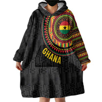 Personalised Ghana Wearable Blanket Hoodie African Tribal Mix Kente Patterns