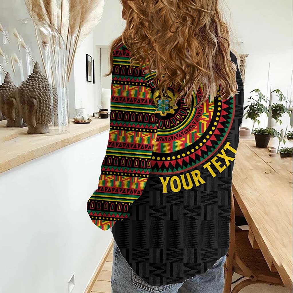 Personalised Ghana Women Casual Shirt African Tribal Mix Kente Patterns