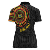Personalised Ghana Women Polo Shirt African Tribal Mix Kente Patterns
