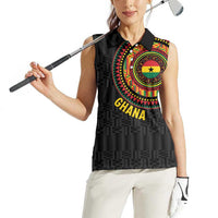 Personalised Ghana Women Sleeveless Polo Shirt African Tribal Mix Kente Patterns