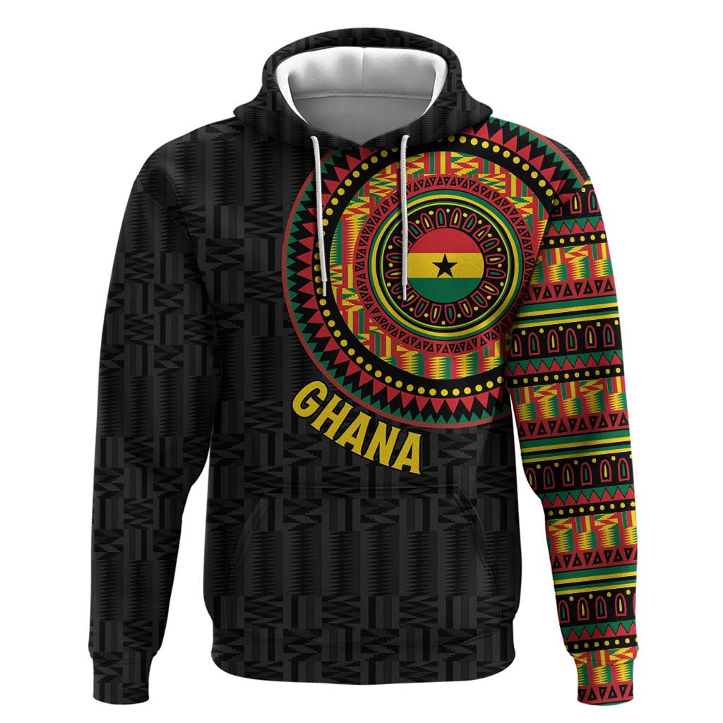 Personalised Ghana Zip Hoodie African Tribal Mix Kente Patterns