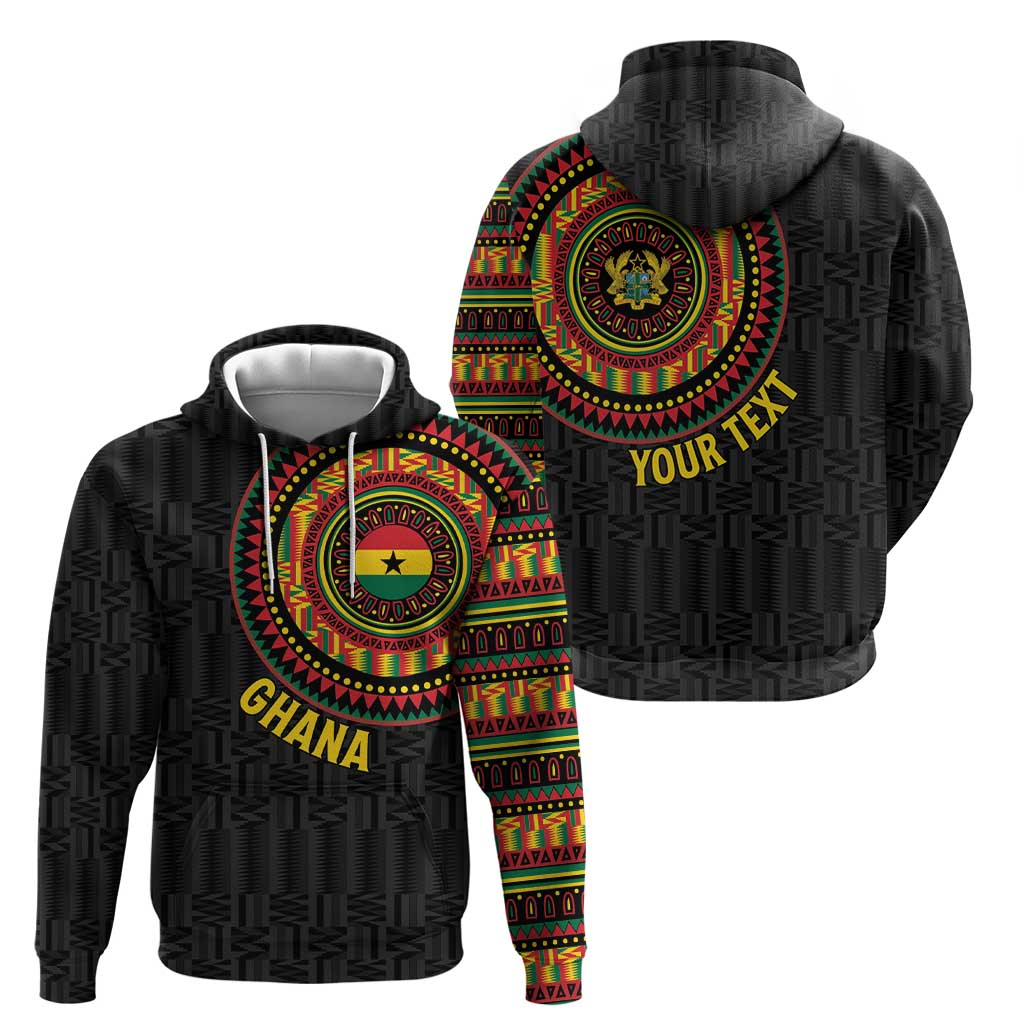 Personalised Ghana Zip Hoodie African Tribal Mix Kente Patterns