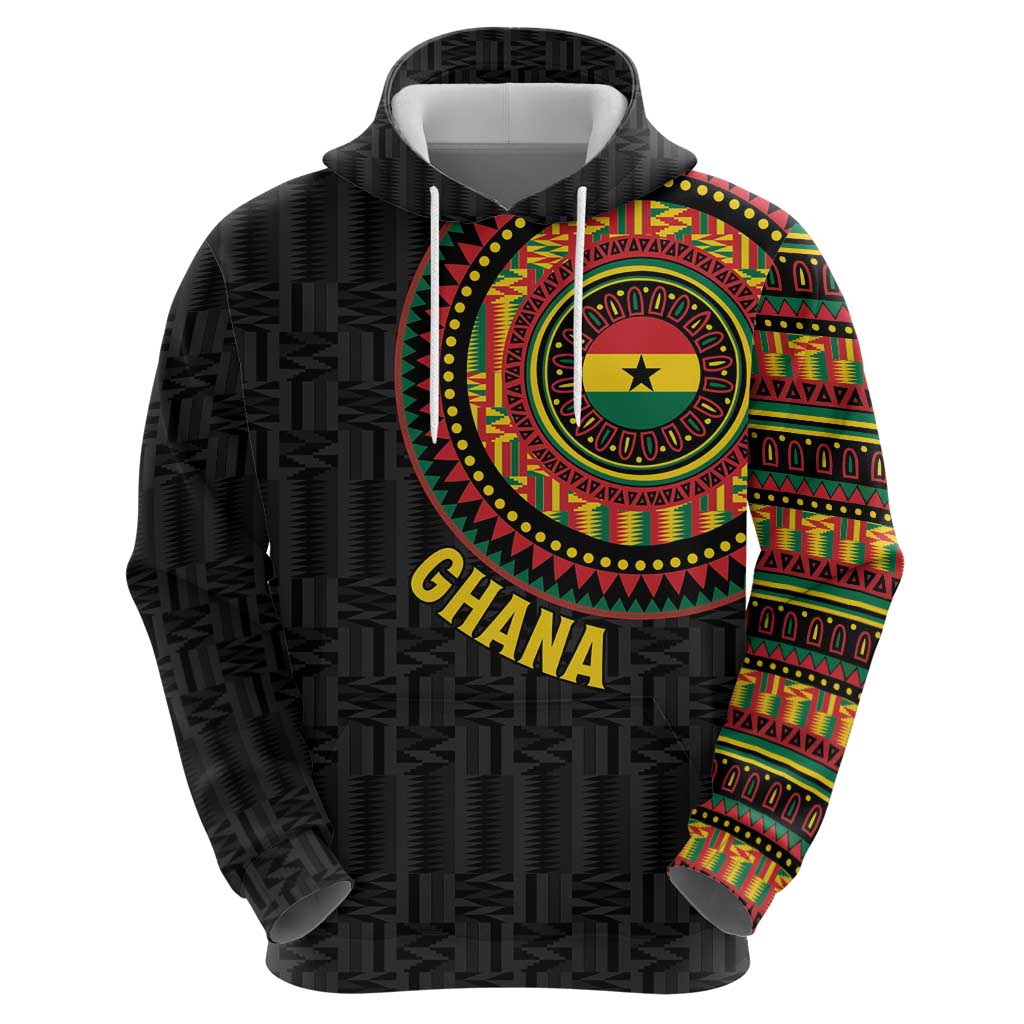 Personalised Ghana Zip Hoodie African Tribal Mix Kente Patterns