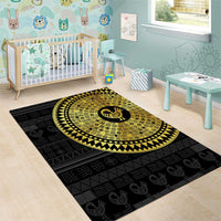 Sankofa Bird Area Rug Adinkra Symbols - Gold Version