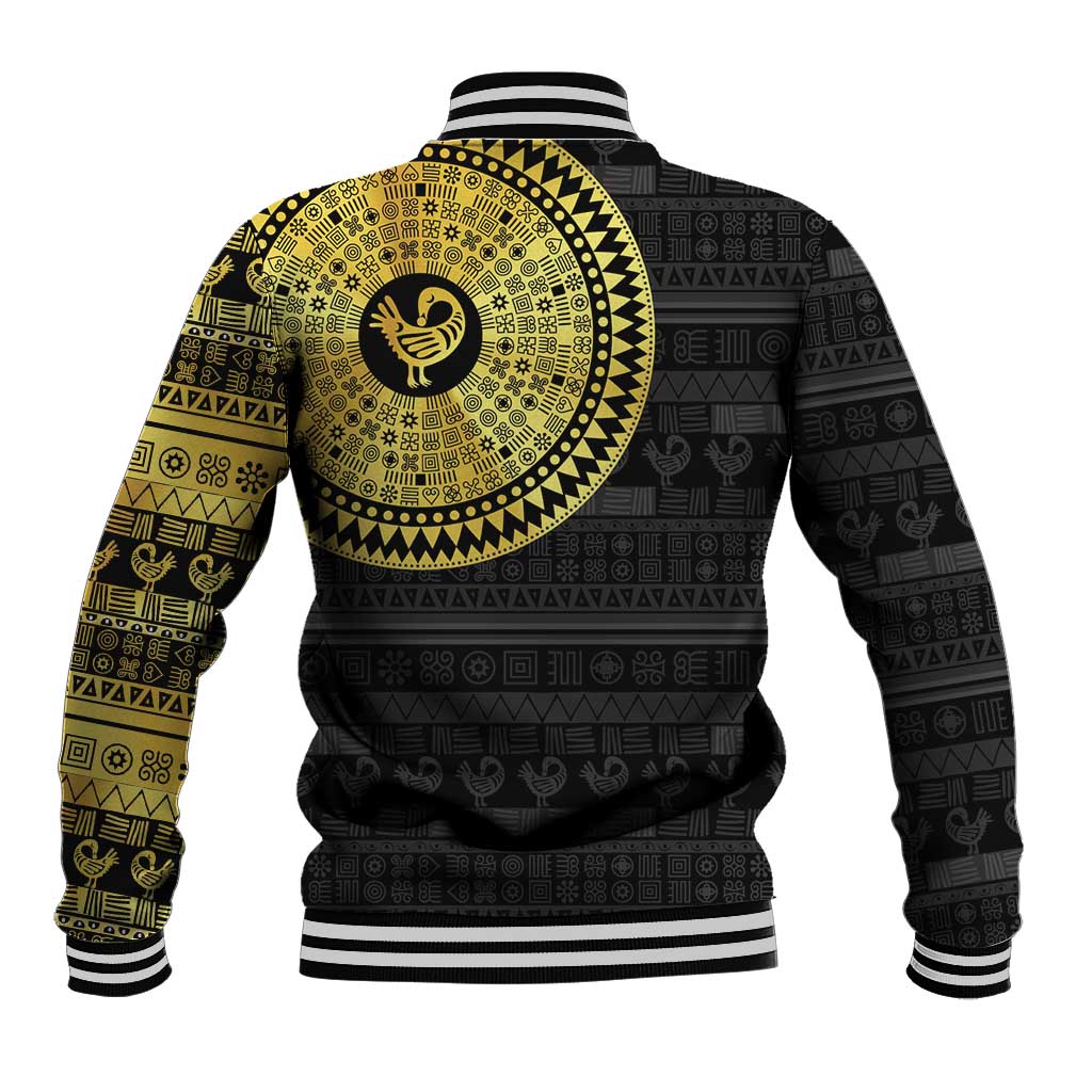 Sankofa Bird Baseball Jacket Adinkra Symbols - Gold Version