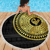 Sankofa Bird Beach Blanket Adinkra Symbols - Gold Version