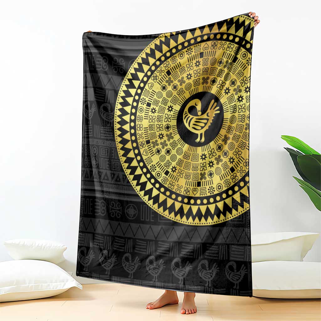 Sankofa Bird Blanket Adinkra Symbols - Gold Version