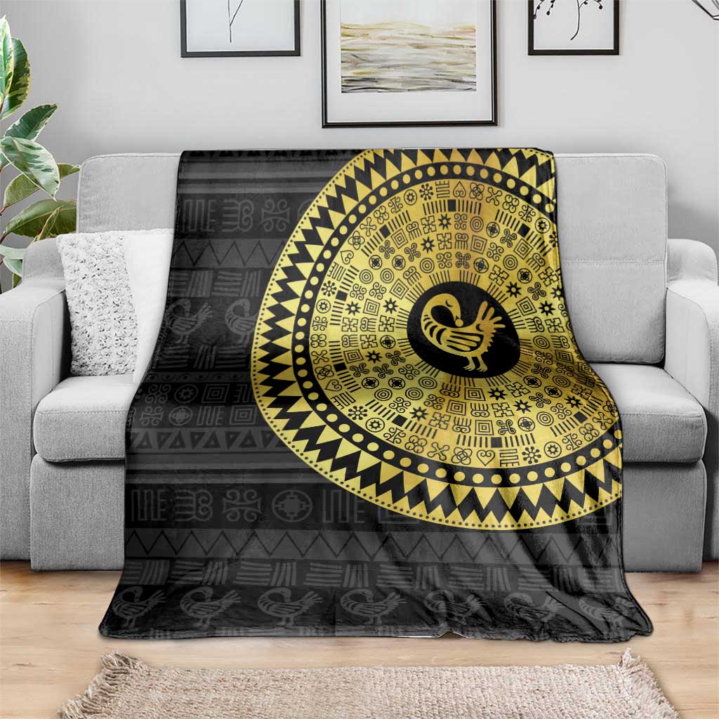 Sankofa Bird Blanket Adinkra Symbols - Gold Version