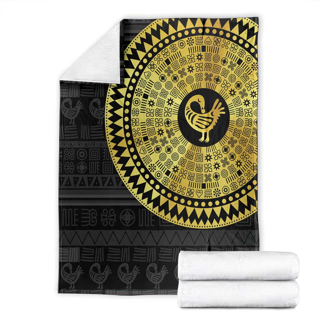 Sankofa Bird Blanket Adinkra Symbols - Gold Version