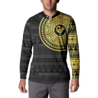 Sankofa Bird Button Sweatshirt Adinkra Symbols - Gold Version