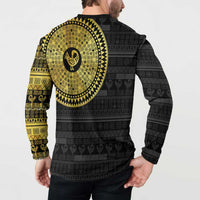 Sankofa Bird Button Sweatshirt Adinkra Symbols - Gold Version